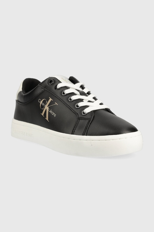 Calvin Klein Jeans sneakersy skórzane CLASSIC CUPSOLE FLUO CONTRAST WN YW0YW00912 czarny SS23