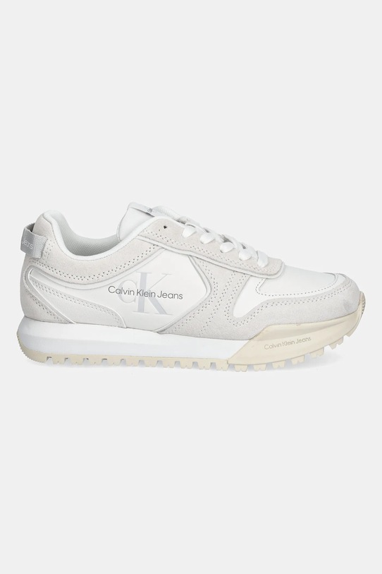 Шкіряні кросівки Calvin Klein Jeans TOOTHY RUNNER IRREGULAR LINES W YW0YW00934 бежевий NC24