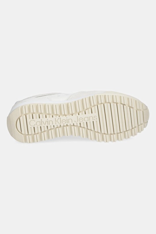 Кожаные кроссовки Calvin Klein Jeans TOOTHY RUNNER IRREGULAR LINES W YW0YW00934 бежевый