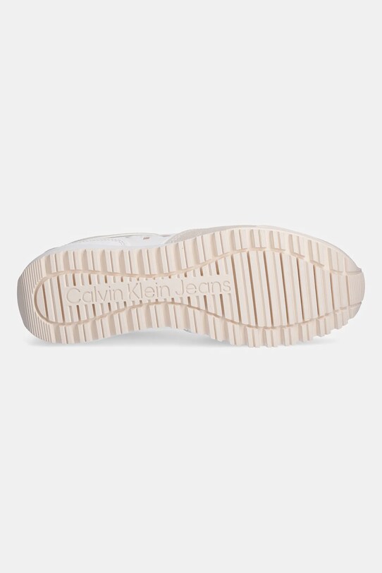Calvin Klein Jeans sneakersy skórzane TOOTHY RUNNER IRREGULAR LINES W YW0YW00934 beżowy