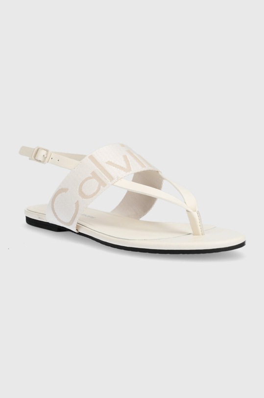 Calvin Klein Jeans sandały FLAT SANDAL WEBBING YW0YW00956 beżowy SS23