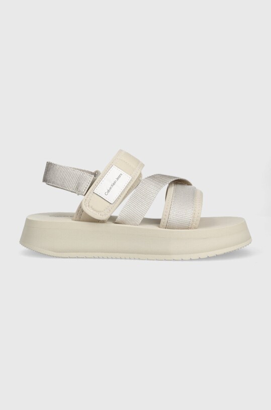 Сандали Calvin Klein Jeans PREFRESATO SANDAL BADGE платформа бежов YW0YW00967