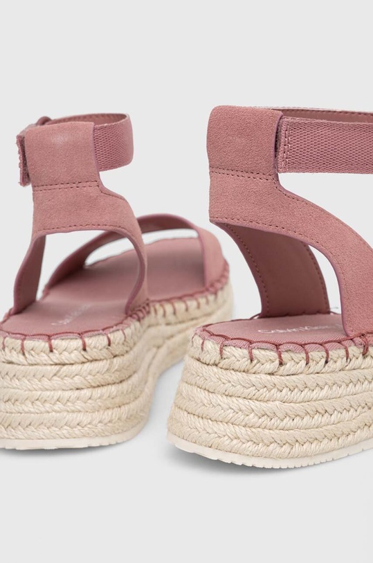 Încălțăminte Calvin Klein Jeans sandale SPORTY WEDGE ROPE SU CON YW0YW00977 roz