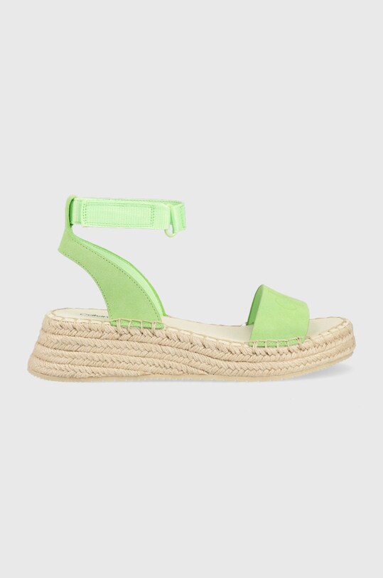 Calvin Klein Jeans sandały SPORTY WEDGE ROPE SU CON pozostałe zielony YW0YW00977