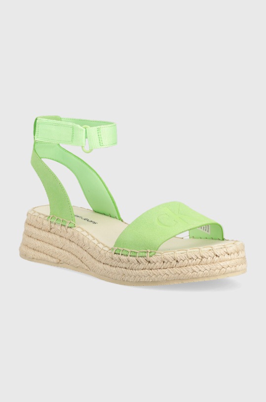 Calvin Klein Jeans sandały SPORTY WEDGE ROPE SU CON YW0YW00977 zielony SS24