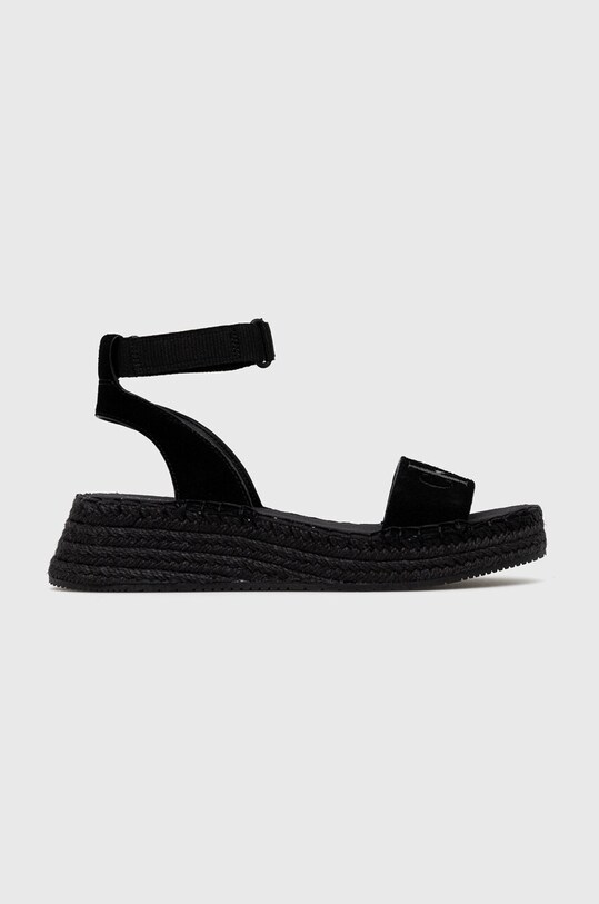 Calvin Klein Jeans sandale SPORTY WEDGE ROPE SU CON platformă negru YW0YW00977