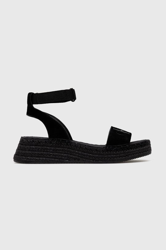 Calvin Klein Jeans szandál SPORTY WEDGE ROPE SU CON platform fekete YW0YW00977