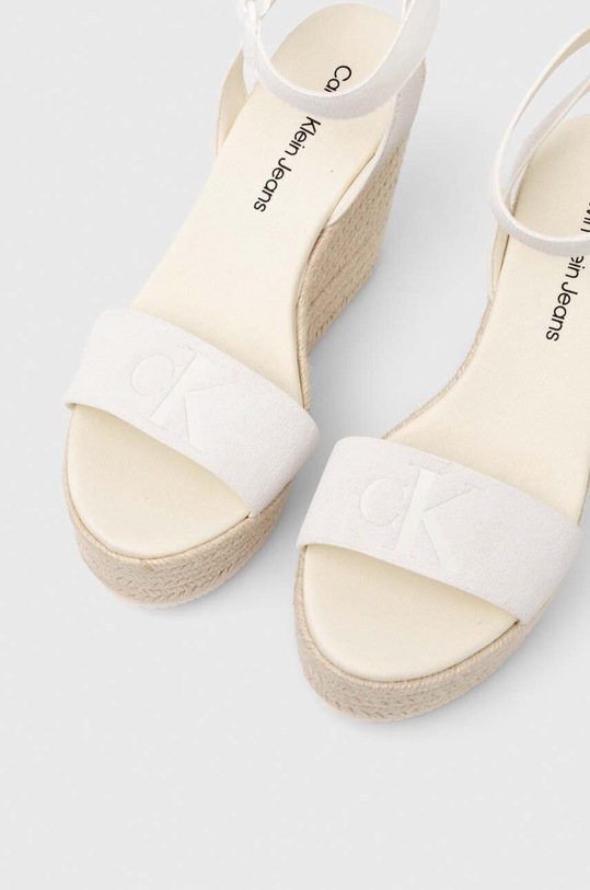 Semišové sandály Calvin Klein Jeans WEDGE SANDAL SU MG BTW béžová YW0YW01026