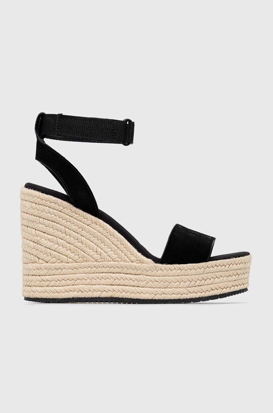 Замшеві сандалі Calvin Klein Jeans WEDGE SANDAL SU CON замша чорний YW0YW01026