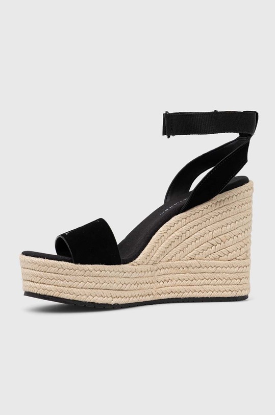 Calvin Klein Jeans sandale din piele intoarsa WEDGE SANDAL SU CON YW0YW01026 negru SS24
