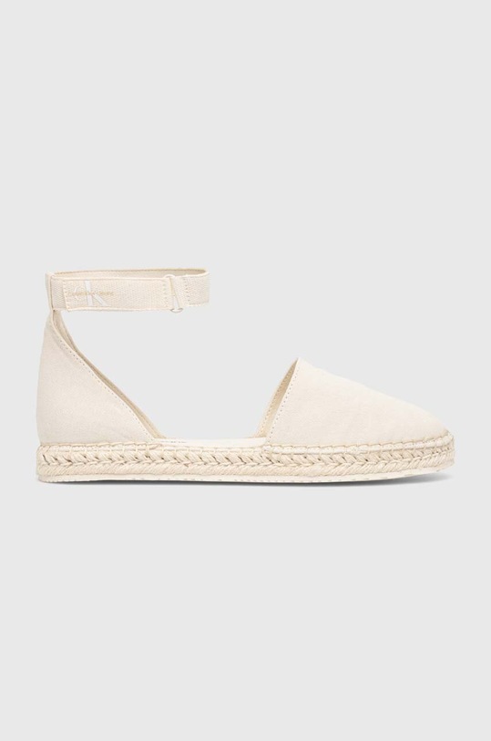 Espadrilky Calvin Klein Jeans ANKLE ESPADRILLE BTW textilní béžová YW0YW01027
