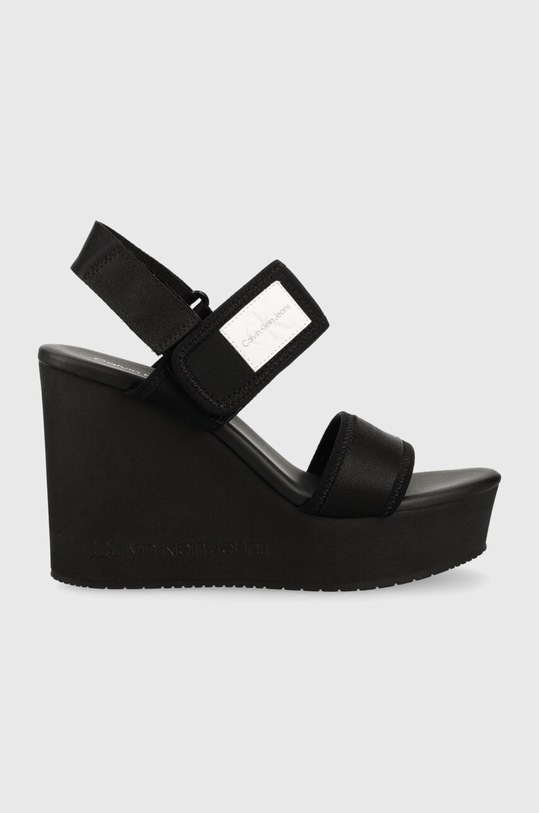 Calvin Klein Jeans sandale WEDGE SANDAL BADGE coturn negru YW0YW01028