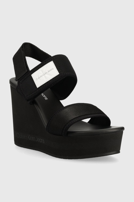 Calvin Klein Jeans sandale WEDGE SANDAL BADGE YW0YW01028 negru SS23