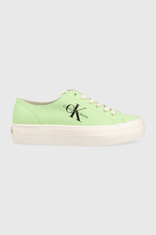 Πάνινα παπούτσια Calvin Klein Jeans VULC FLATFORM ESSENTIAL MONO VULC FLATFORM ESSENTIAL MONO Planet friendly πράσινο YW0YW01030