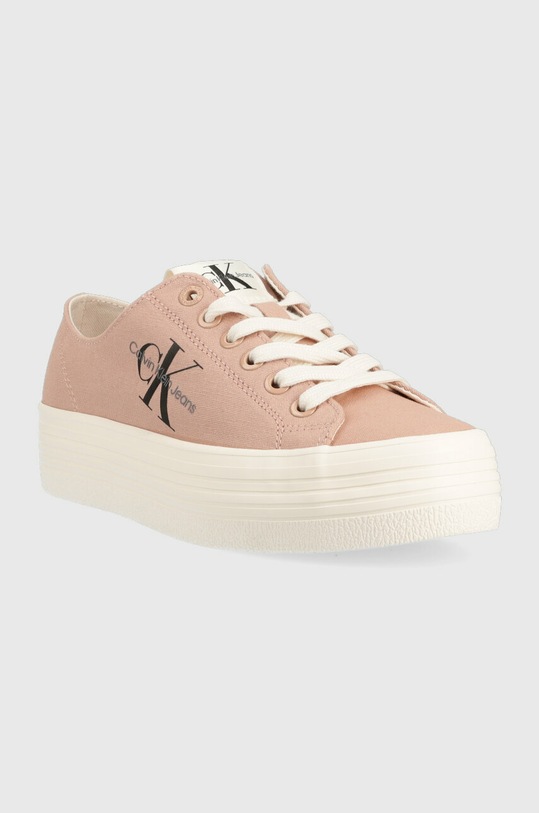 Πάνινα παπούτσια Calvin Klein Jeans VULC FLATFORM ESSENTIAL MONO VULC FLATFORM ESSENTIAL MONO YW0YW01030 μπεζ SS24