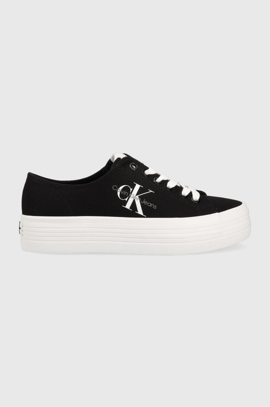 Tenisky Calvin Klein Jeans VULC FLATFORM ESSENTIAL MONO Planet friendly čierna YW0YW01030