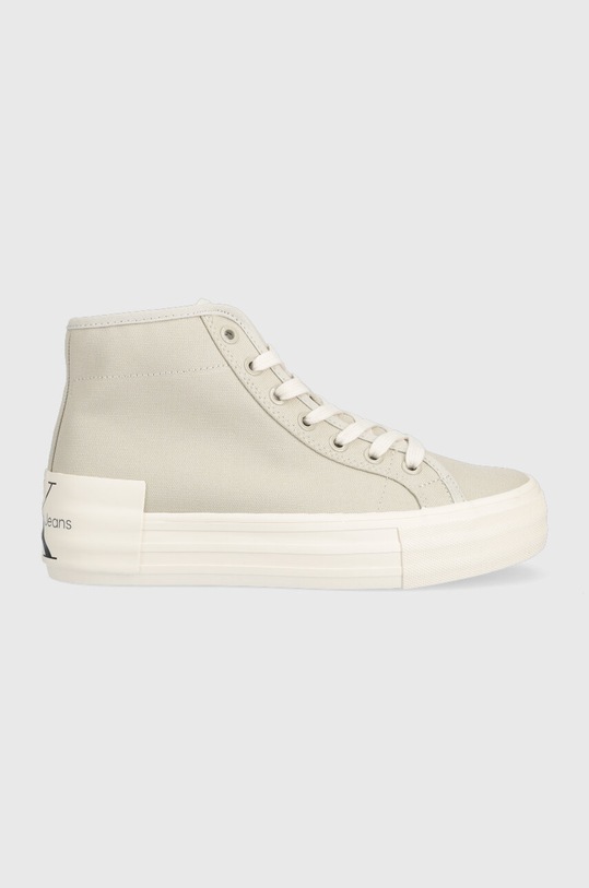 Високи кецове Calvin Klein Jeans VULC FLATFORM BOLD ESSENTIAL Planet friendly бежов YW0YW01031