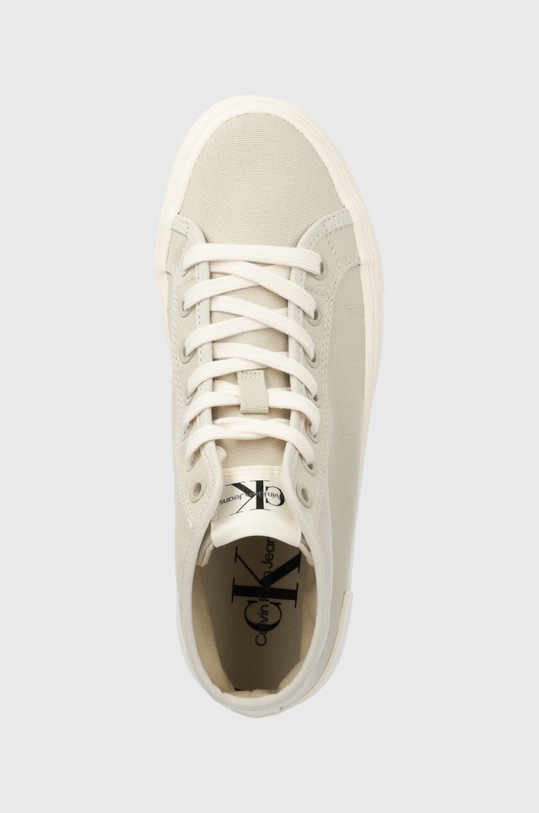 Високи кецове Calvin Klein Jeans VULC FLATFORM BOLD ESSENTIAL бежов YW0YW01031