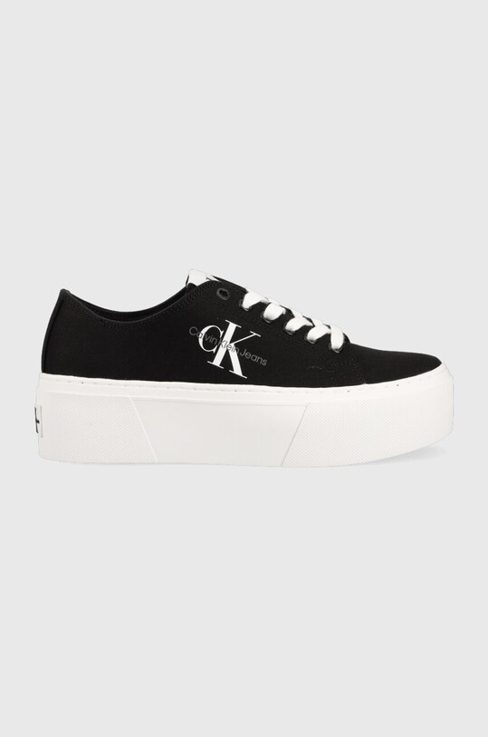 Calvin Klein Jeans sportcipő FLATFORM+ CUPSOLE LOW TXT Planet friendly fekete YW0YW01033