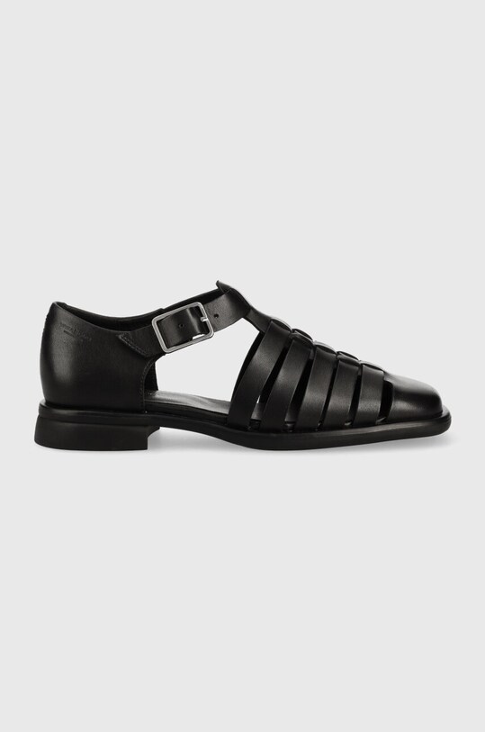 Δερμάτινα σανδάλια Vagabond Shoemakers Shoemakers BRITTIE φλατ μαύρο 5551.201.20