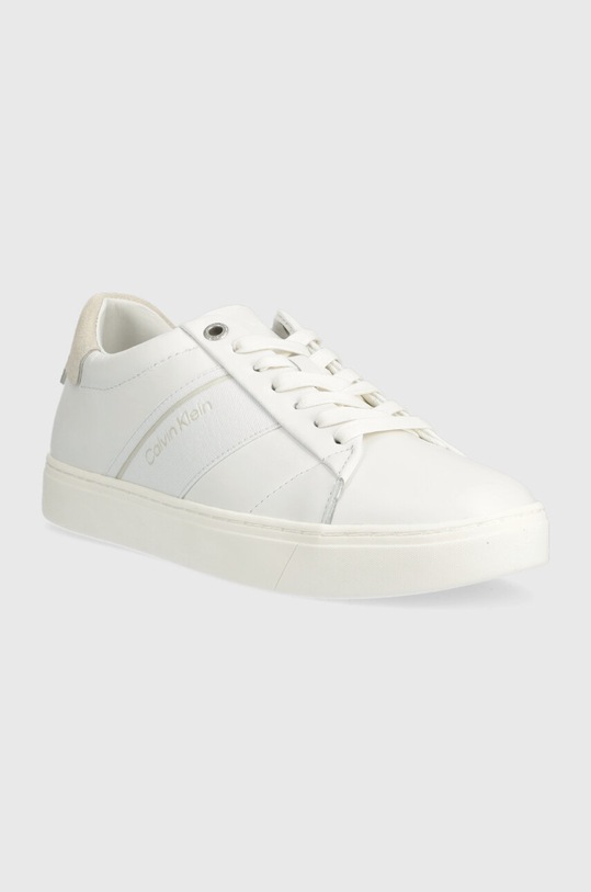 Kožené sneakers boty Calvin Klein CLEAN CUPSOLE LACE UP - HE HW0HW01415 bílá SS23