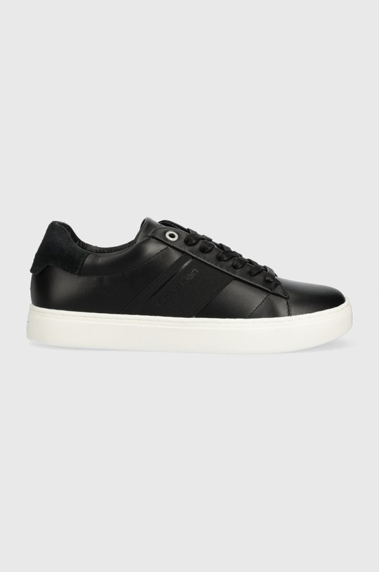 Calvin Klein sneakersy skórzane CLEAN CUPSOLE LACE UP - HE Planet friendly czarny HW0HW01415