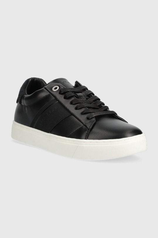 Calvin Klein sneakersy skórzane CLEAN CUPSOLE LACE UP - HE HW0HW01415 czarny SS23