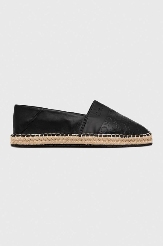 Calvin Klein espadrilles ESPADRILLE - HF MONO szintetikus bőr fekete HW0HW01456