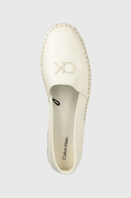 Calvin Klein espadryle skórzane ESPADRILLE W/HW biały HW0HW01457