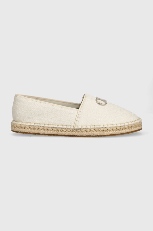 Calvin Klein espadryle ESPADRILLE W/HW - JQ tekstylny beżowy HW0HW01458