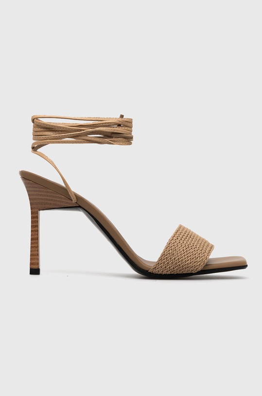 Sandály Calvin Klein GEO STIL GLADI SANDAL 90HH textilní béžová HW0HW01467