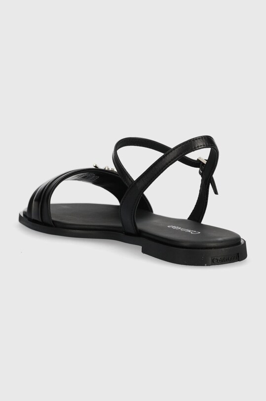 Boty Kožené sandály Calvin Klein ALMOND SANDAL W/HW HW0HW01483 černá