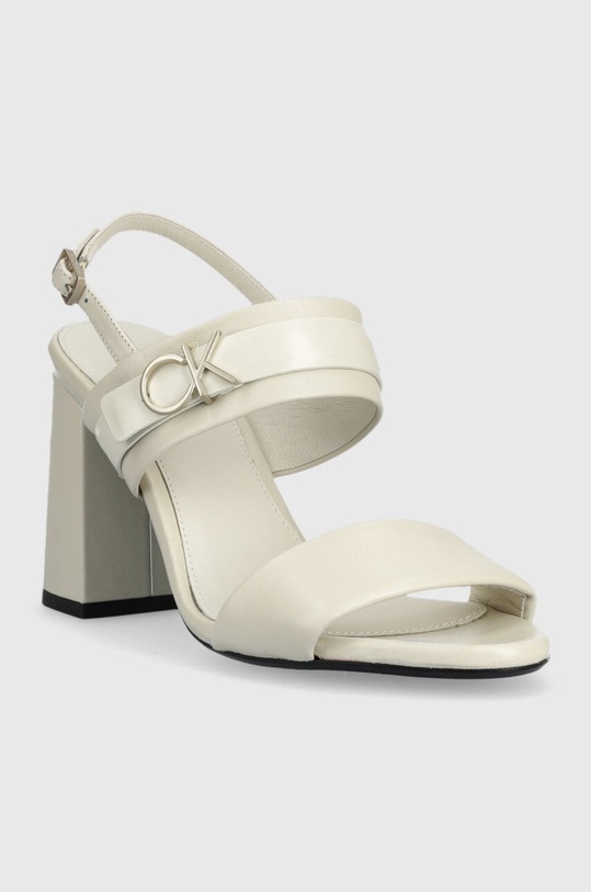 Calvin Klein sandały skórzane BLOCK HL SANDAL 85HH W/HW HW0HW01486 beżowy SS23