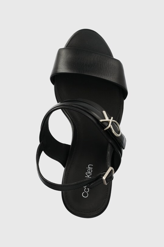 Кожаные сандалии Calvin Klein BLOCK HL SANDAL 85HH W/HW чёрный HW0HW01486