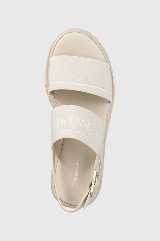 Sandále Calvin Klein FLATFORM WEDGE - HE béžová HW0HW01497