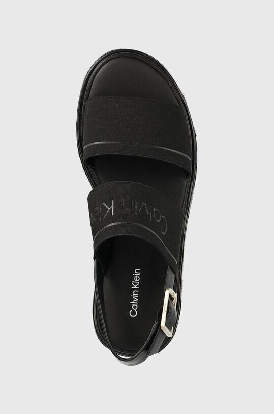 Calvin Klein sandały FLATFORM WEDGE - HE czarny HW0HW01497