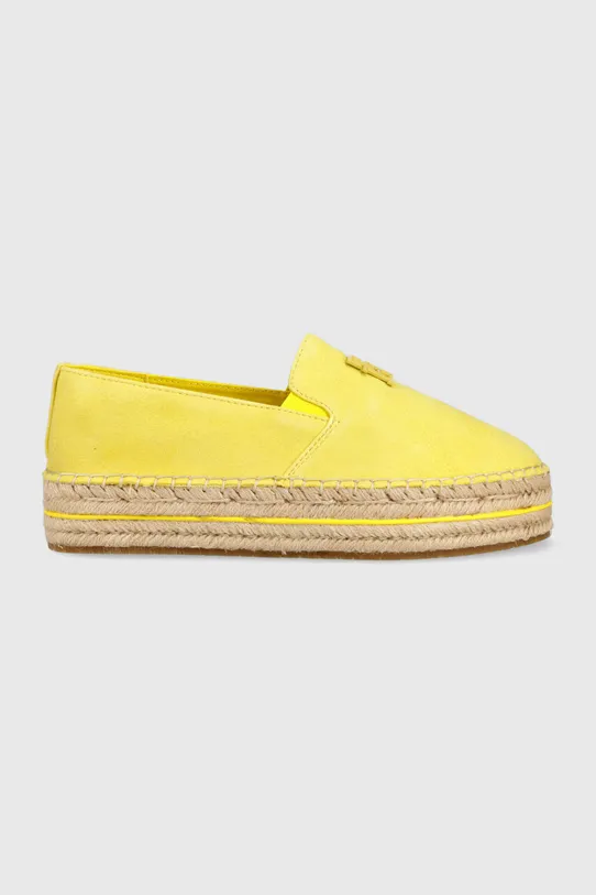 Εσπαντρίγιες σουέτ Tommy Hilfiger TH SUEDE FLATFORM ESPADRILLE ίσια πλατφόρμα κίτρινο FW0FW07069