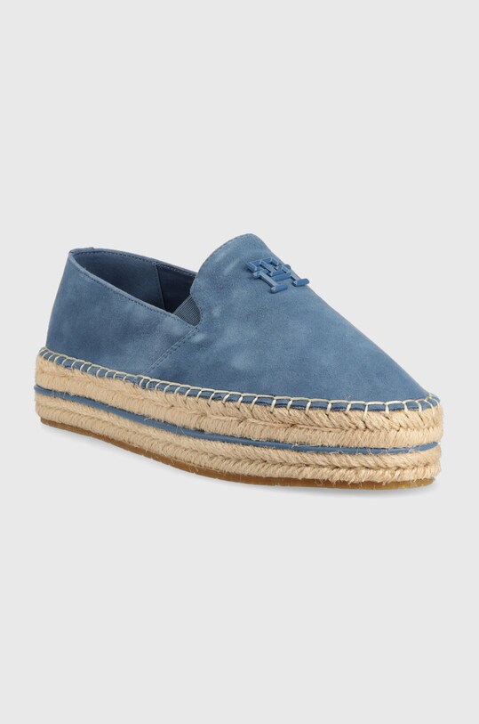 Замшеві еспадрилі Tommy Hilfiger TH SUEDE FLATFORM ESPADRILLE FW0FW07069 блакитний SS23
