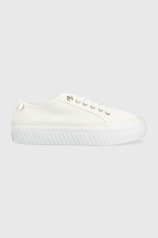 Sneakers boty Tommy Hilfiger PLATFORM VULCANIZED SNEAKER Planet friendly bílá FW0FW07156