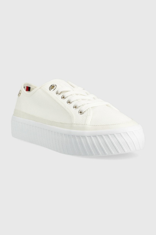 Sneakers boty Tommy Hilfiger PLATFORM VULCANIZED SNEAKER FW0FW07156 bílá SS23