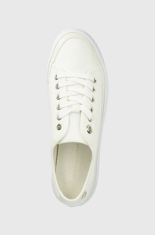 Sneakers boty Tommy Hilfiger PLATFORM VULCANIZED SNEAKER bílá FW0FW07156