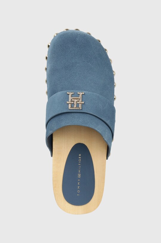 Tommy Hilfiger klapki zamszowe TH CLOG SUEDE granatowy FW0FW07171