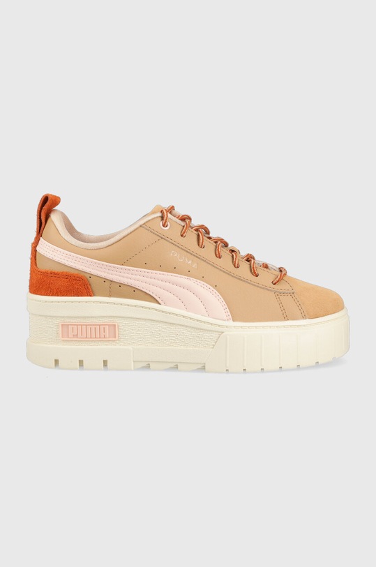 Puma sneakersy skórzane Mayze Wedge Wild Women Wns skóra zamszowa brązowy 389868