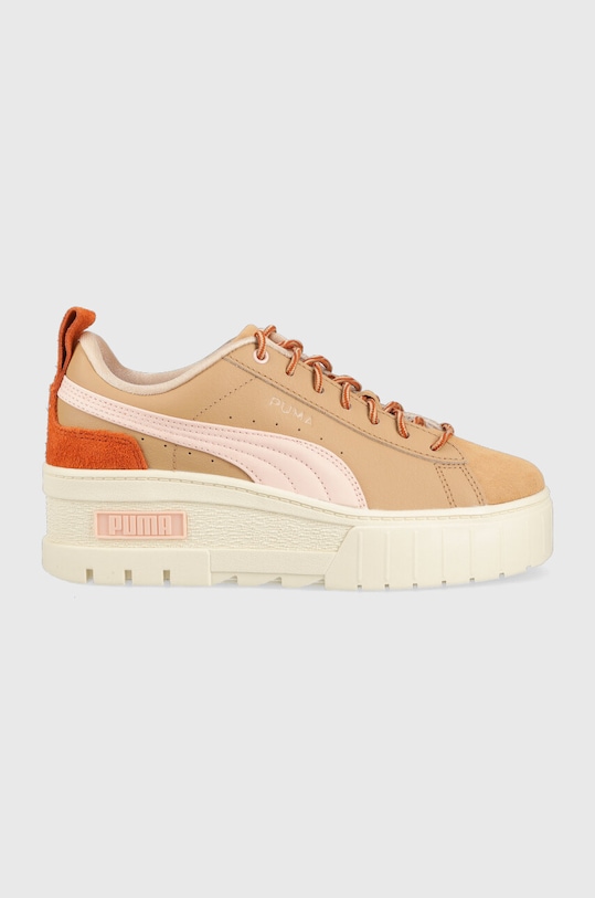 Puma sneakersy skórzane Mayze Wedge Wild Women Wns skóra zamszowa brązowy 389868