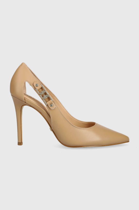 Guess tacchi in pelle Gabbi pelle fiore beige FL5GBB.LEA08.SAND