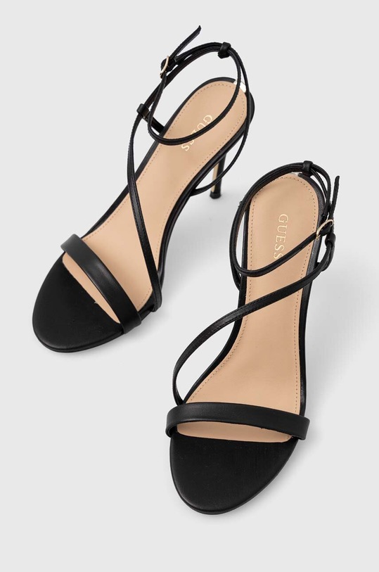 Guess sandały skórzane Kadera FL5KAD.LEA03.BLACK czarny SS23