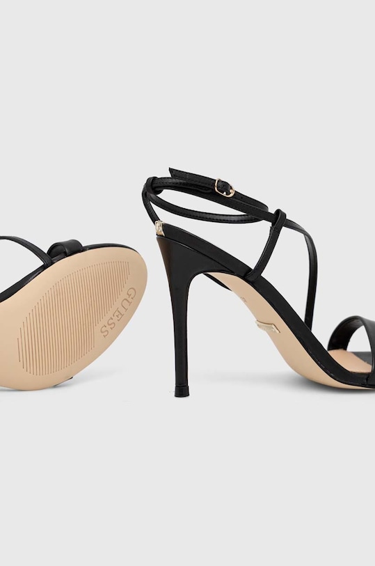 Guess sandały skórzane Kadera czarny FL5KAD.LEA03.BLACK