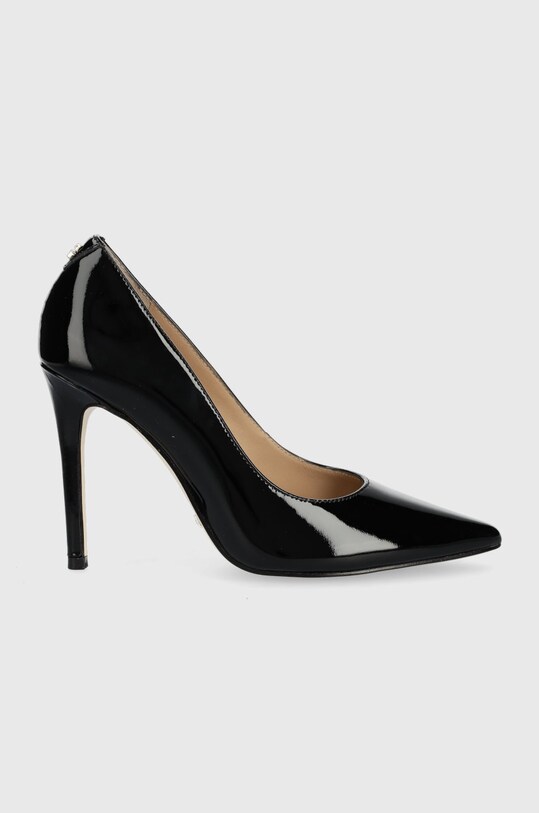 Guess Szpilki skórzane GAVI13 szpic czarny FL7G13.PAT08.BLACK