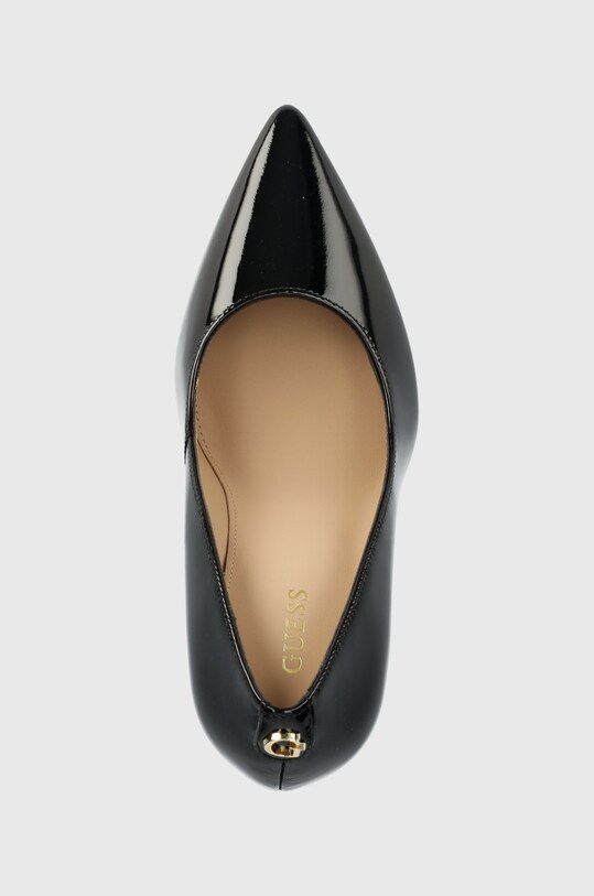 Guess Szpilki skórzane GAVI13 czarny FL7G13.PAT08.BLACK