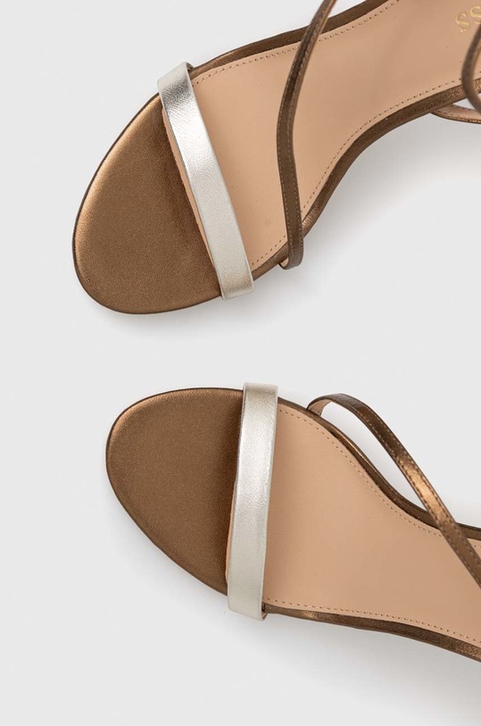 Guess sandały skórzane Kadera złoty FL5KAD.LEM03.PLATI